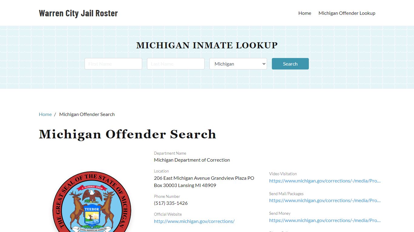 Michigan Offender Lookup, City Jail Records Search